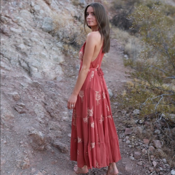 Free People Floral Embroidery Maxi Dress Size XS - Picture 1 of 4